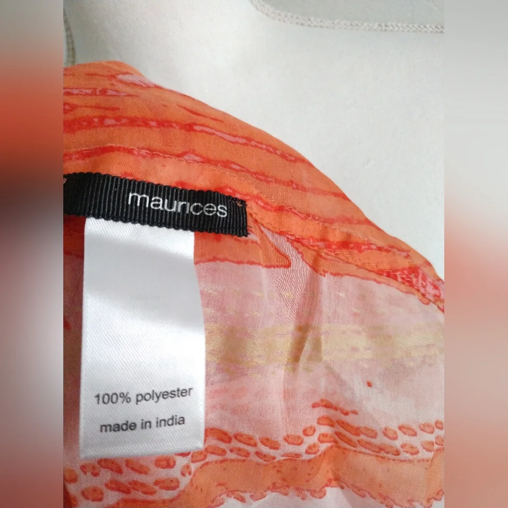 Maurice's Infinity Scarf Orange with Silver Metallic Sparkle